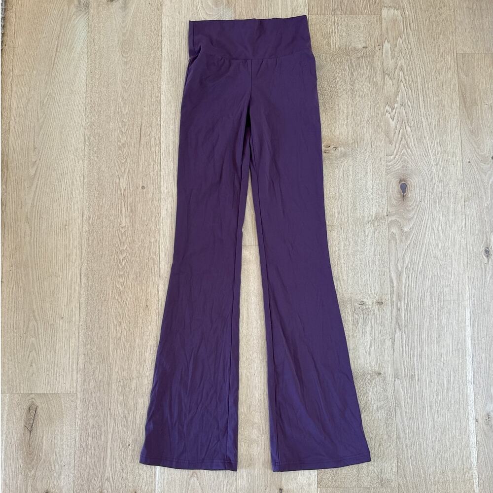 My Mum Made It Flare Pants High Waist Size XS Purple